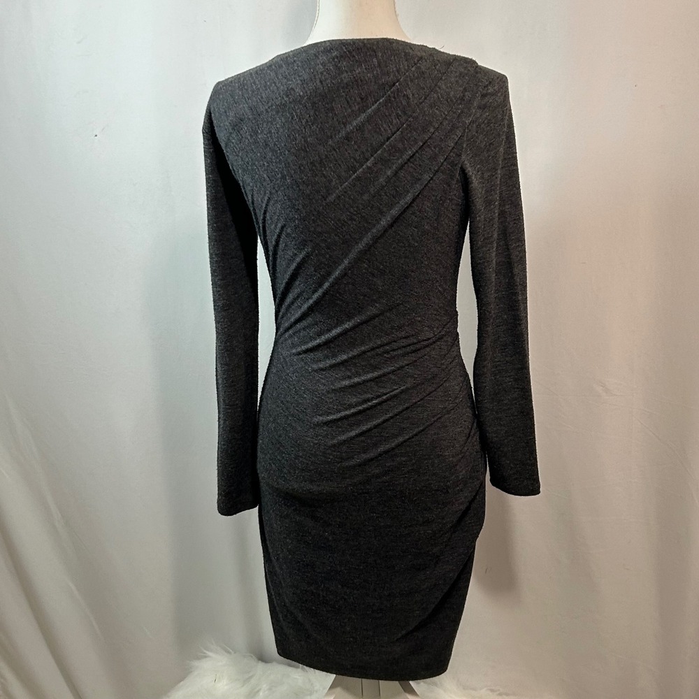 Banana Republic Womens Gray Long Sleeve Ruched Bodycon Dress Petite S - Picture 6 of 8